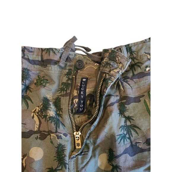 Lucky Brand Men's 9" Laguna Linen Blend Flat Front Short, Camo Desert | 38 EUC - Picture 6 of 11